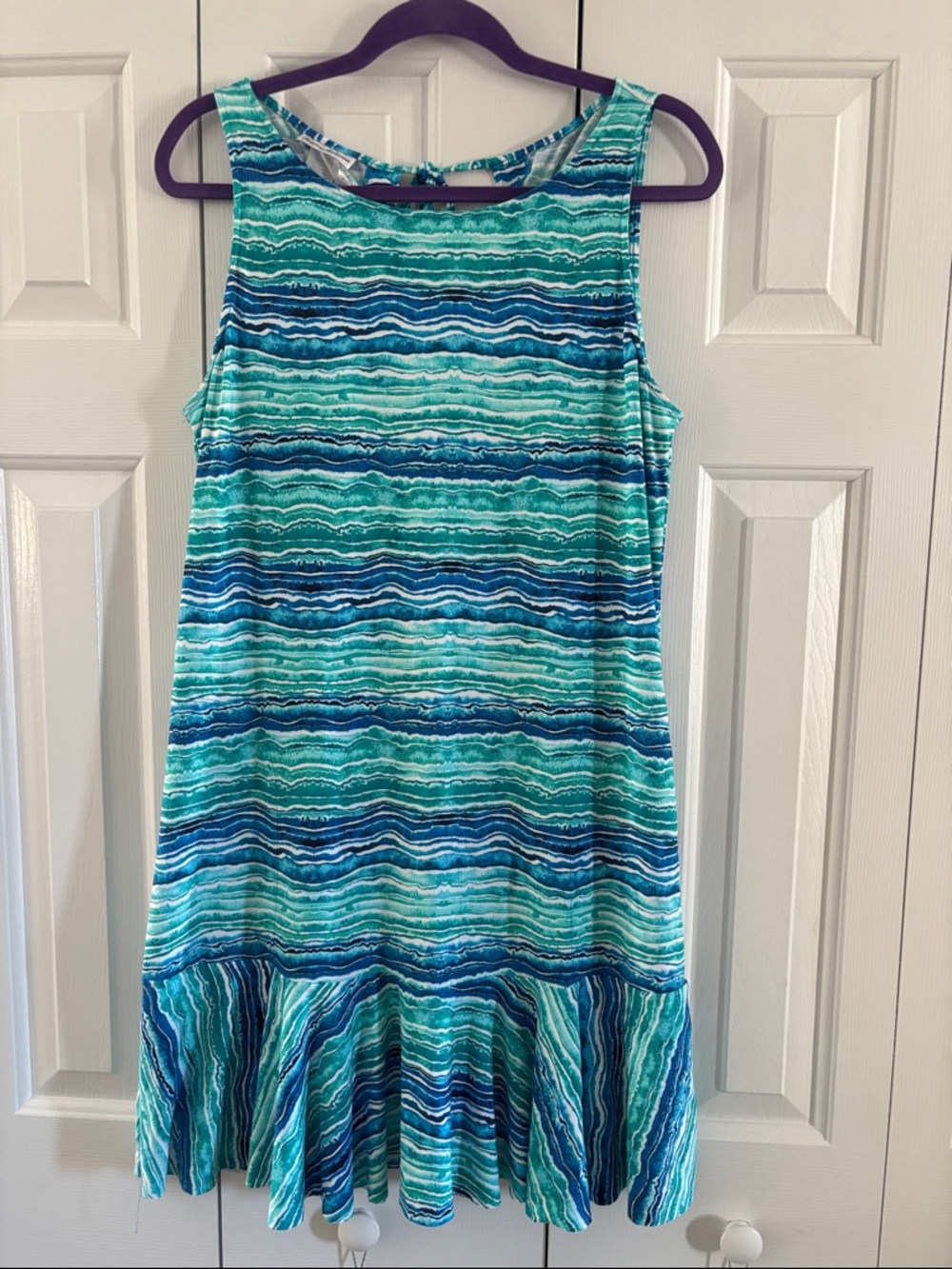 Tommy Bahama Turquoise and Blue Striped Women’s Swim Coverup